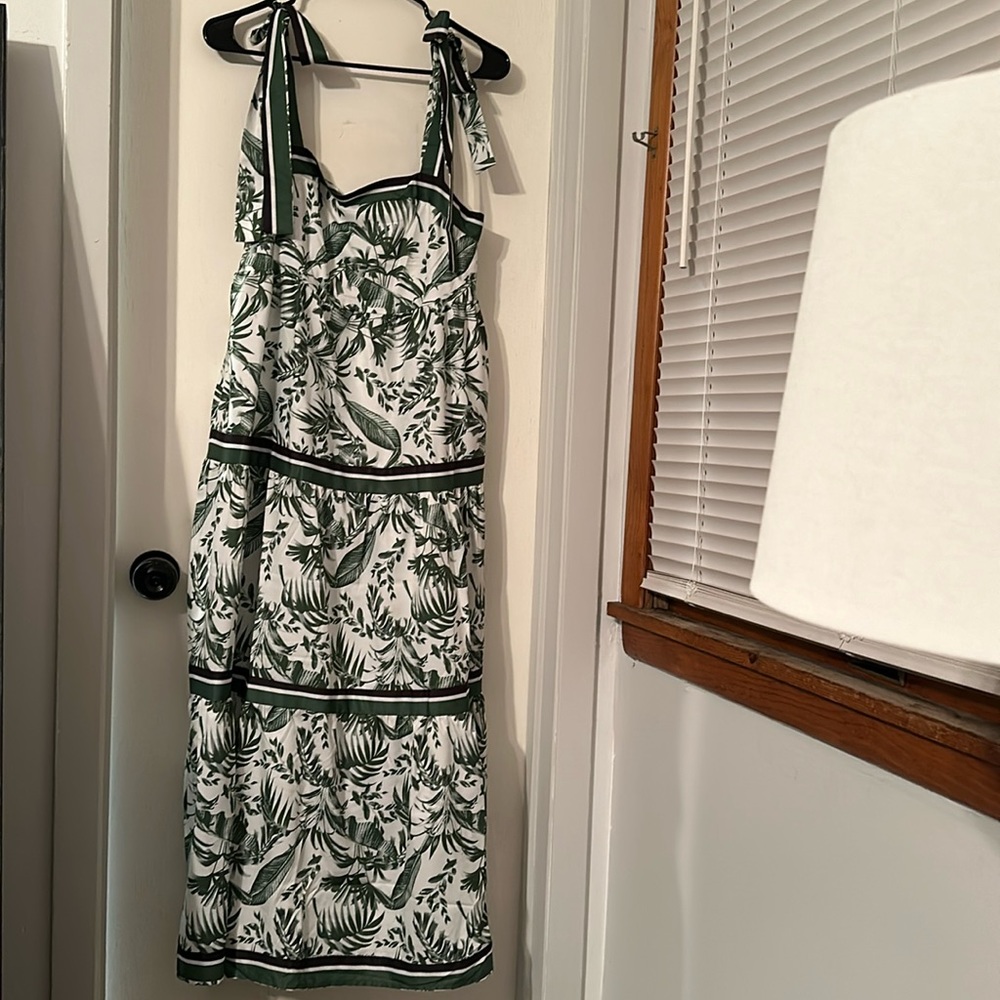 Green floral dress